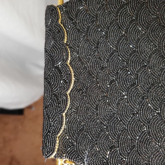 Vintage beaded purse gold trim - Picture 5 of 5